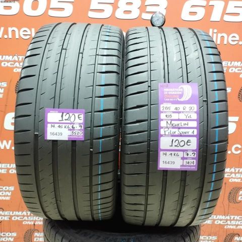 2X 285 40 R20 108Y XL MICHELIN PILOT SPORT 4 6.7/7.2MM DOT 3520/3424