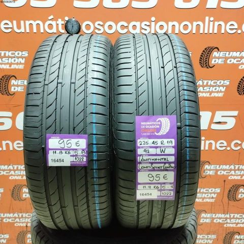 2X 225 45R19 92W CONTIENTAL CONTI SP CONTACT 5 SSR 5.4/5.8MM DOT 1022/1022
