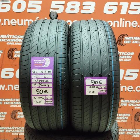2X 225 55 R18 102V XL MICHELIN E PRIMACY 5.2/5.2MM DOT 0724/3723