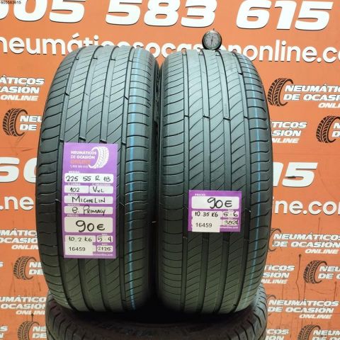 2X 225 55 R18 102V XL MICHELIN E PRIMACY 5.4/5.6MM DOT 2125/3824