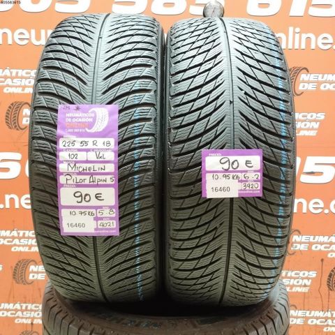 2x 225 55 R18 102V XL MICELIN PILOT ALPIN 5 6.2/5.8MM DOT 4021/3920