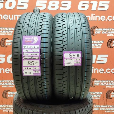 2X 225 50 R18 99W XL CONTINENTAL PREMIUM CONTACT 6 5.6/6.1MM DOT 1524/1823