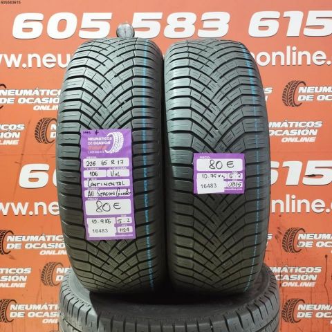 2X 225 65 R17 106V XL M+S* CONTINENTAL ALL SEASON CONTACT 2 5.2/5.2MM DOT 1124/0825