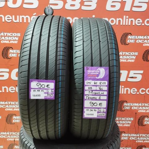 2X 215 65 R17 103V XL S1 MICHELIN PRIMACY 4 5.2/5.6MM DOT 3723/0324