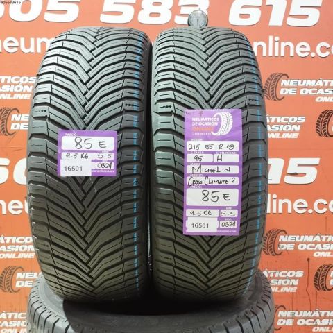 2X 215 55 R18 95H M+S* MICHELIN CROSS CLIMATE 2 5.5/5.5MM DOT 0824/0824
