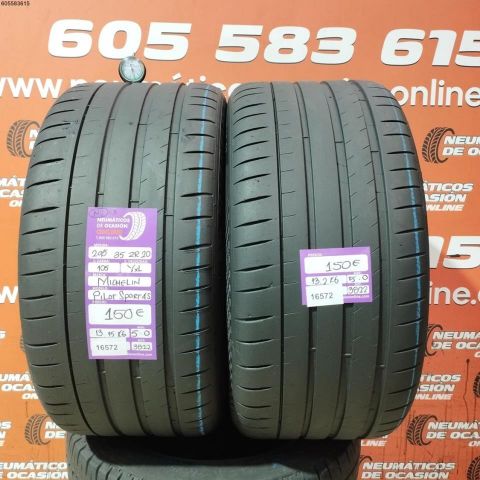 2x 295 35 ZR20 105Y XL MICHELIN PILOT SPORT 4S 5.0/5.0MM DOT 3822/3822 REF. 16572