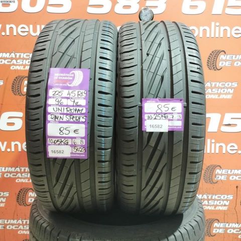 2x 225 45 R19 96YXL UNIROYAL RAIN SPORT 5 7.3/6.8MM DOT 5023/  0324  REF. 16582
