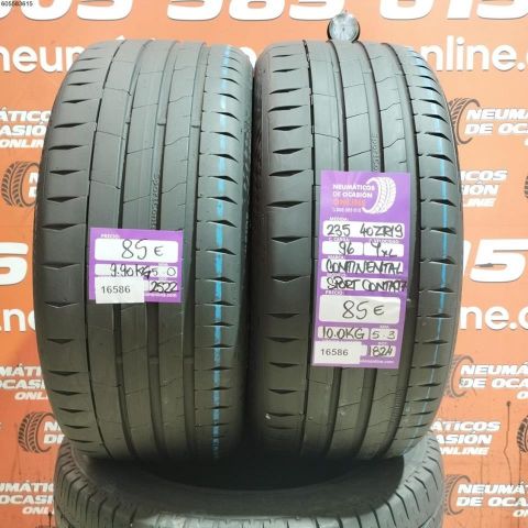 2x 235 40 ZR19 96Y XL CONTINENTAL SPORT CONTACT 7 5.0/5.3MM DOT 1824/2522  REF. 16586 