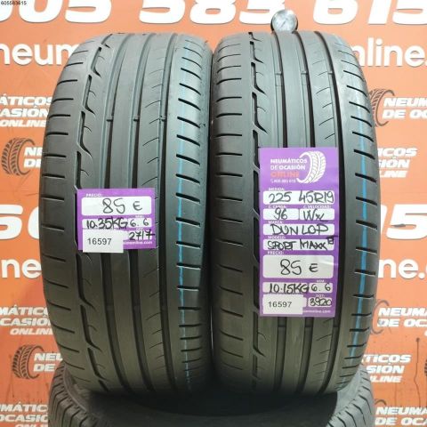 2x 225 45 R19 96W XL DUNOP SPORT MAXX RT 6.6/6.6MM DOT 2717/3920  REF. 16597