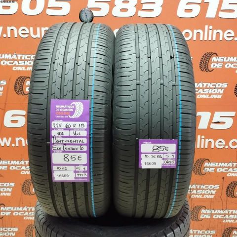 2X 225 60 R18 104V XL CONTINENTAL ECO CONTACT 6 5.1/5.1MM DOT 1923/0625