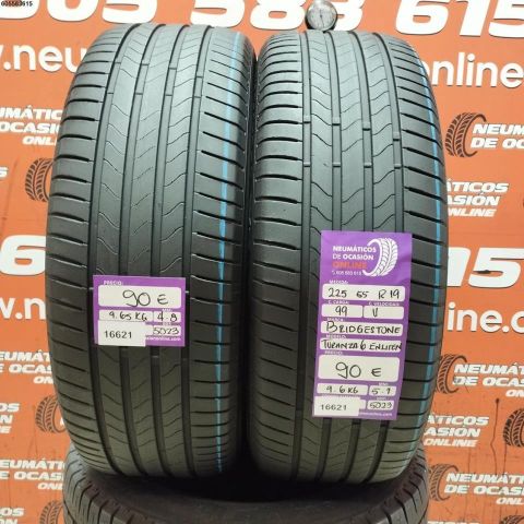 2X 225 55 R19 99V BRIDGESTONE TURANZA 6 ENLITEN 4.8/5.1MM DOT 5023/5023