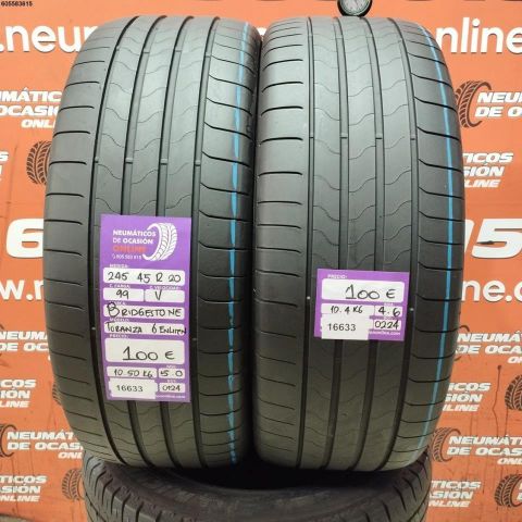 2x 245 45 R20 99V BRIDGESTONE TURANZA 6 ENLITEN 5.0/4.6MM DOT 0224/0124  REF. 16633