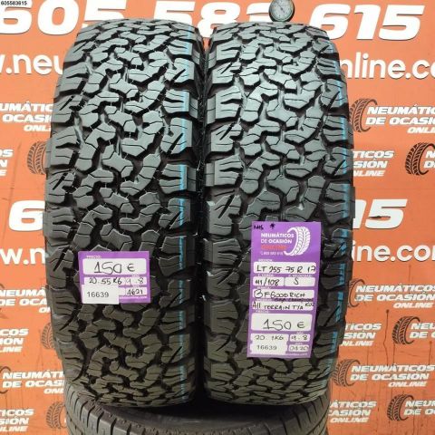2X LT 255 75 R17 111/108S BFGOODRICH ALL TERRAIN T/A 9.8/9.8MM DIT 4621/0420