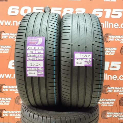 2X 255 40 R21 102V XL BRIDGESTONE TURANZA 6 ENLITEN 5.2/5.8MM DOT 1923/1823