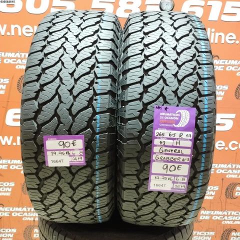 2x 265 65 R17 112H GENERAL GRABBER AT3 6.8/6.8MM DOT 0419/0519  REF. 16647
