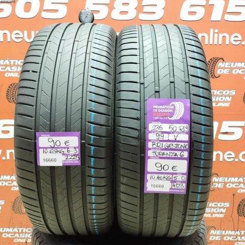 2X 235 50 R19 99V BRIDGESTONE TURANZA 6 5.0/6.3MM DOT 2225/4123