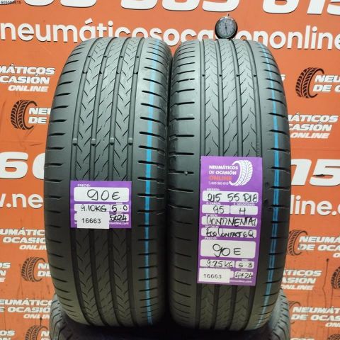 2X 215 55 R18 95H CONTINENTAL ECO CONTACT 6Q 5.0/5.3MM DOT 5024/4724