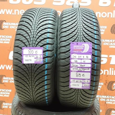 2X 215 65 R16 98H M+S* GOODYEAR VECTOR 4 SEASONS GEN 2 6.3/6.6MM DOT 4123/3823