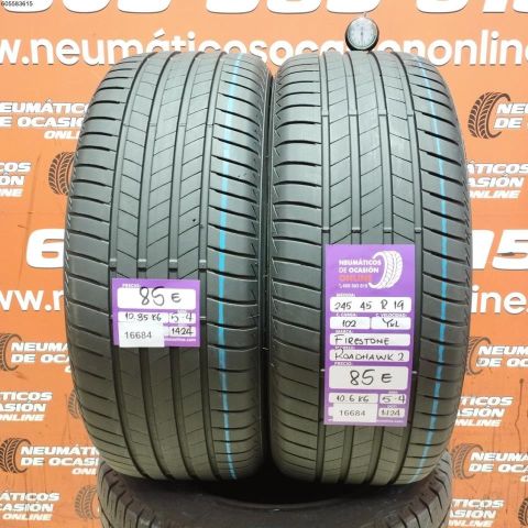 2X 245 45 R19 102Y XL FIRESTONE ROADHAWK 2 5.4/5.4MM DOT 1424/1424