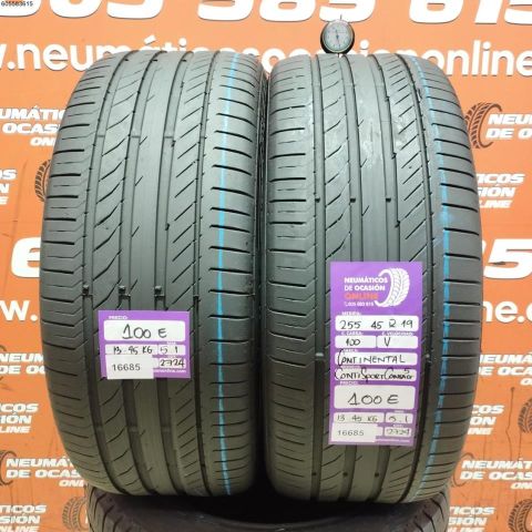 2X 255 45 R19 100V CONTINENTAL CONTI SPORT CONTACT 5 5.1/5.1MM DOT 2724/2724