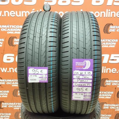 2X 225 60 R18 104W XL PIRELLI CINTURATO P7 5.0/5.4MM DOT 4524/4524