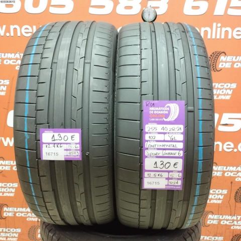 2X 255 40 ZR21 102Y XL R01 CONTINENTAL SPORT CONTACT 6 DOT 4523/1024