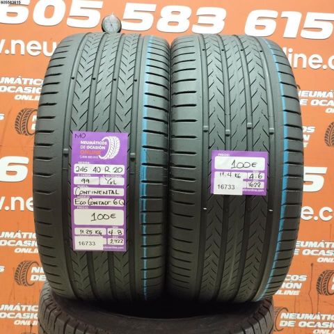2X 245 40 R20 99Y XL MO CONTINENTAL ECO CONTACT 6Q 4.6/4.8MM DOT 2722/1622