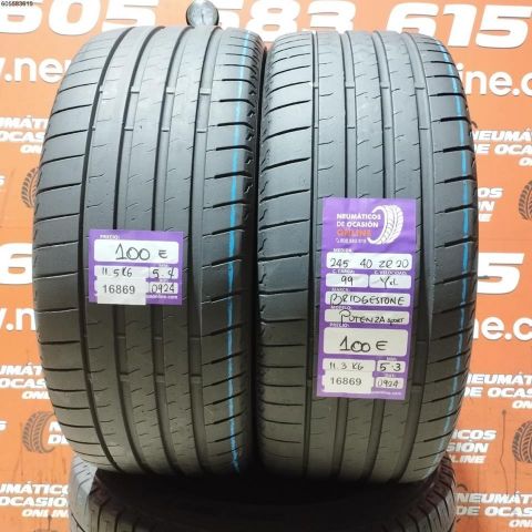 2X 245 40 ZR20 99Y XL BRIDGESTONE POTENZA SPORT 5.3/5.4MM