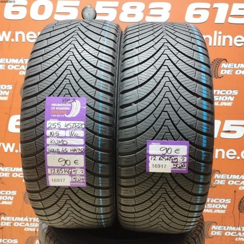 2X 255 45 ZR20 105W XL M+S* KUMHO SOLUS 4S HA 32 5.2/5.2MM 