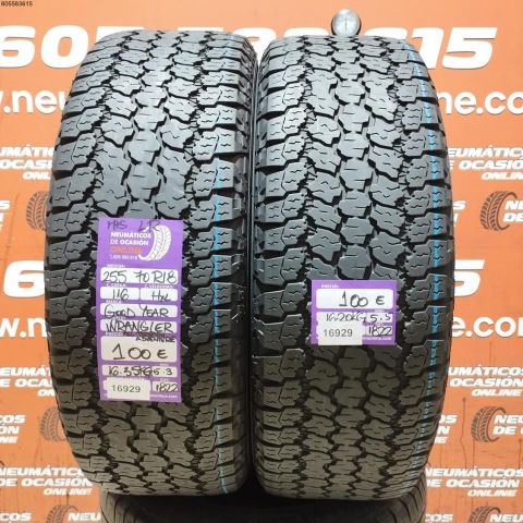 2X 255 70 R18 116H XL M+S LR GOODYEAR WRANGLER ALL TERRAIN ADVENTURE 5.3/5.5MM DOT 1822/1822