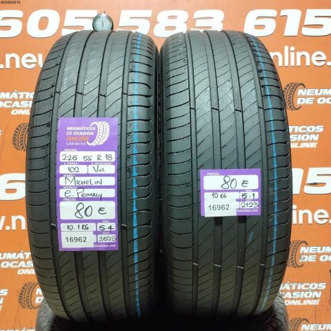 2X 225 55 R18 102V XL MICHELIN E PRIMACY 5.1/5.4MM 
