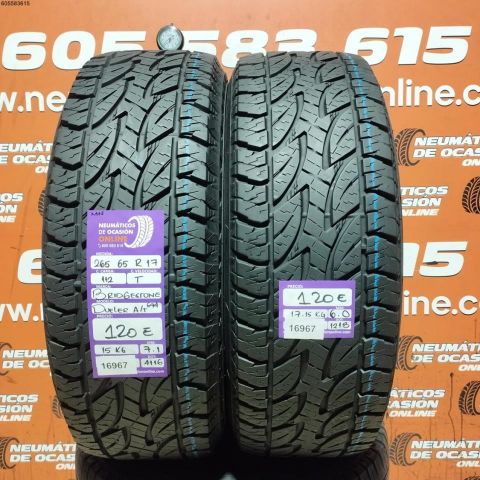 2x 265 65 R17 112T BRIDGESTONE DUELER A/T 7.1/6.0MM DOT 1218/4116 REF. 16967 