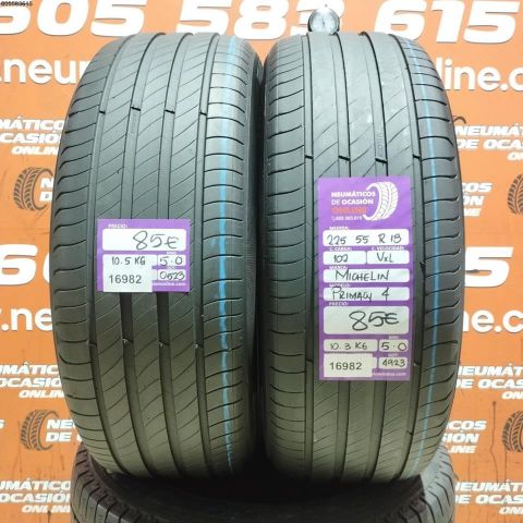 2X 225 55 R18 102V XL MICHELIN PRIMACY 4 5.0/5.0MM DOT 0523/4923