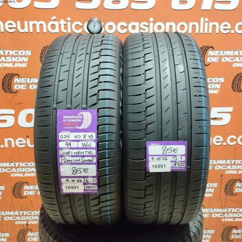 2X 225 50 R18 99W XL CONTINENTAL PREMIUM CONTACT 6 5.1/6.0MM DOT 1825/4722