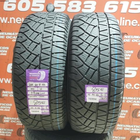 2X 265 60 R18 110H M+S MICHELIN LATITUDE CROSS 6.0/6.6MM DOT 0623/0623