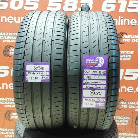 2X 225 55 R18 98V CONTINENTAL PRMIUM CONTACT 6 5.0/5.4MM DOT 3222/3222