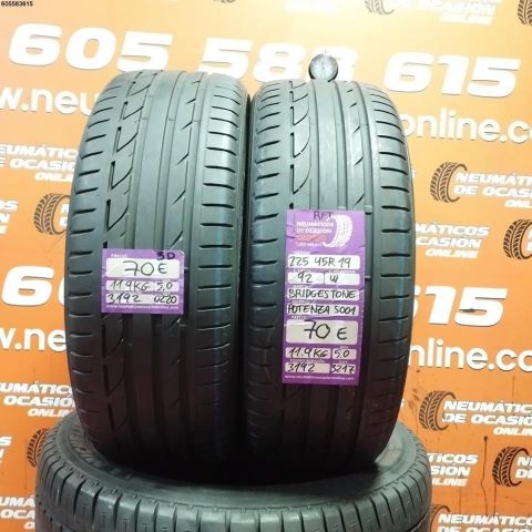2x 225 45 R19 92W BRIDGESTONE POTENZA S001 5.0/5.0MM DOT 0220/3217