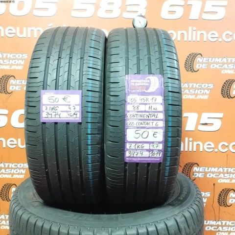 2X 205 45 R17 88H XL CONTINENTAL ECO CONTACT 6 4.7/4.7MM DOT 4619/1019