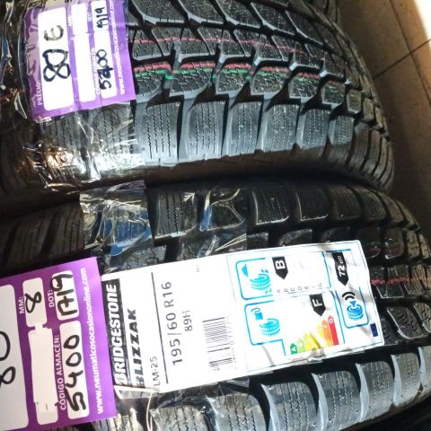 2x 195 60 R16 89H 8.0/8.0mm Bridgestone Blizzak LM-25 Ref.5400