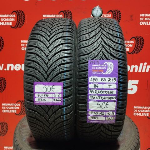 2x 185 60 R15 84T 5.7/5.6 mm Firestone Winter Hawk 4 M+S Ref.8828