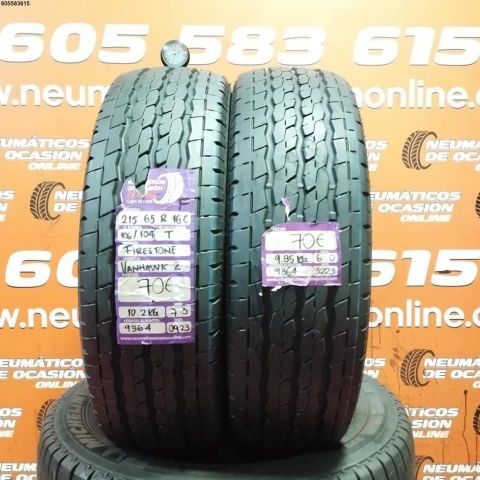 2x 215 65 R16C 106 104T FIRESTONE VANHAWK2 7.5/6.0MM DOT 0923/3223