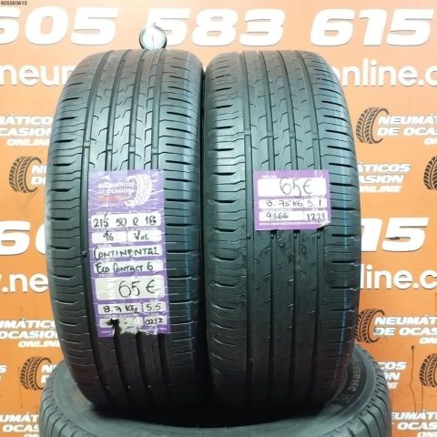 2X 215 50 R18 96V XL CONTINENTAL ECO CONTACT 6 5.1/5.5MM DOT 0222/1221