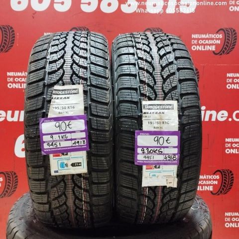 2X 195 50 R16 88H XL BRIDGESTONE BLIZZAK LM 32 (SIN USO) DOT 4918/4918
